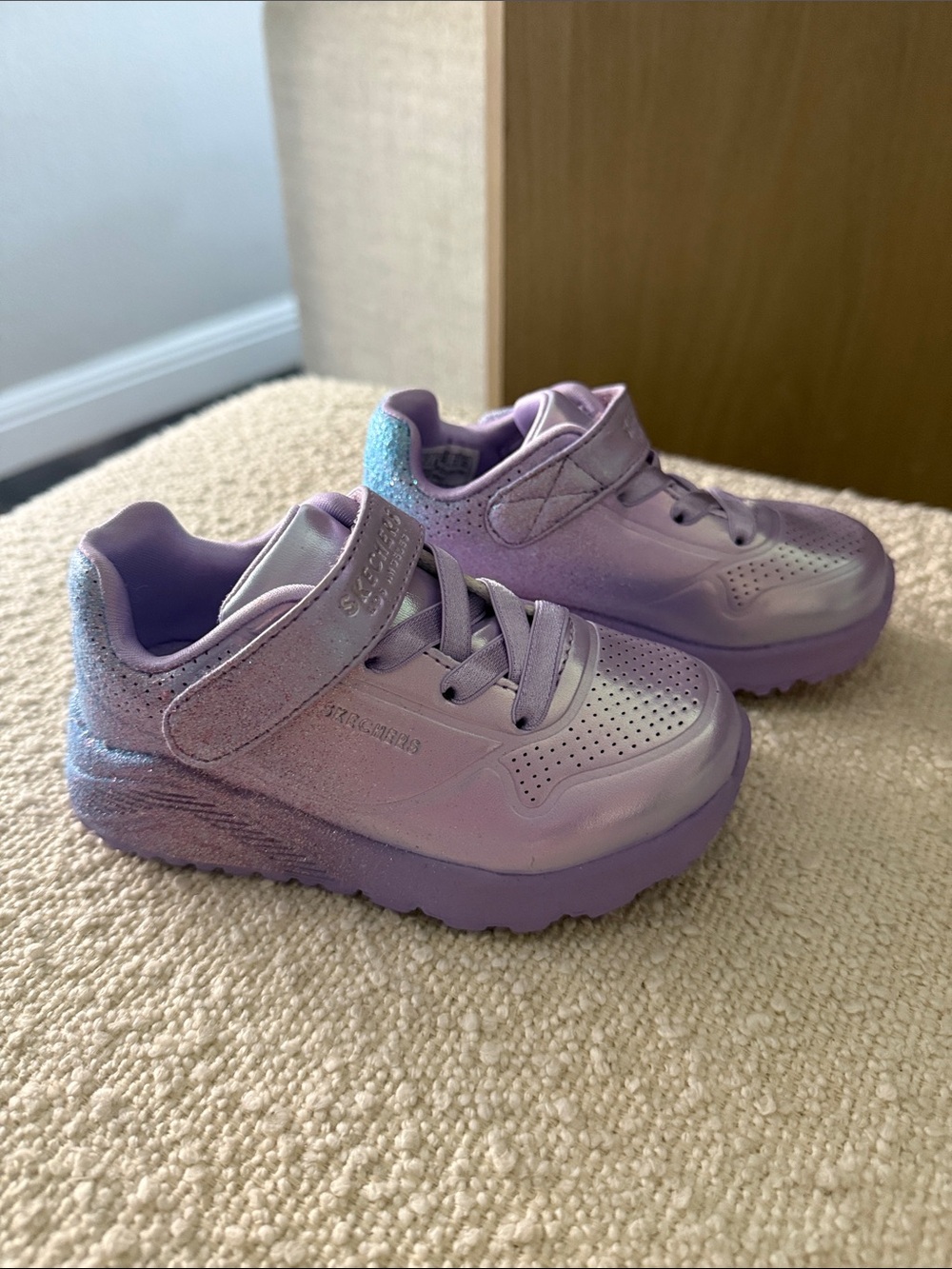 Kids Sketchers Sparkle Athletic Shoes - Lavender Purple